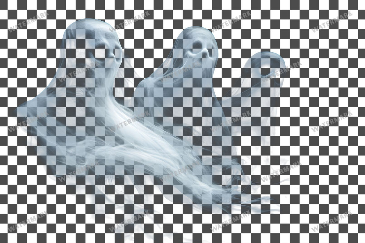 Ghostly Apparitions PNG overlay on a transparent checkered background, preview 11
