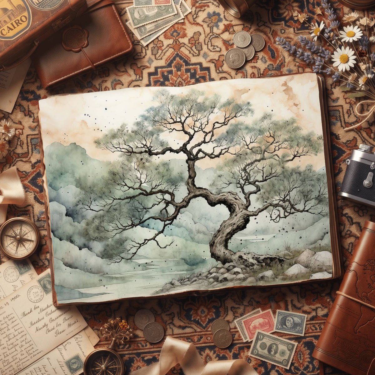 Gingko Trees Digital Papers