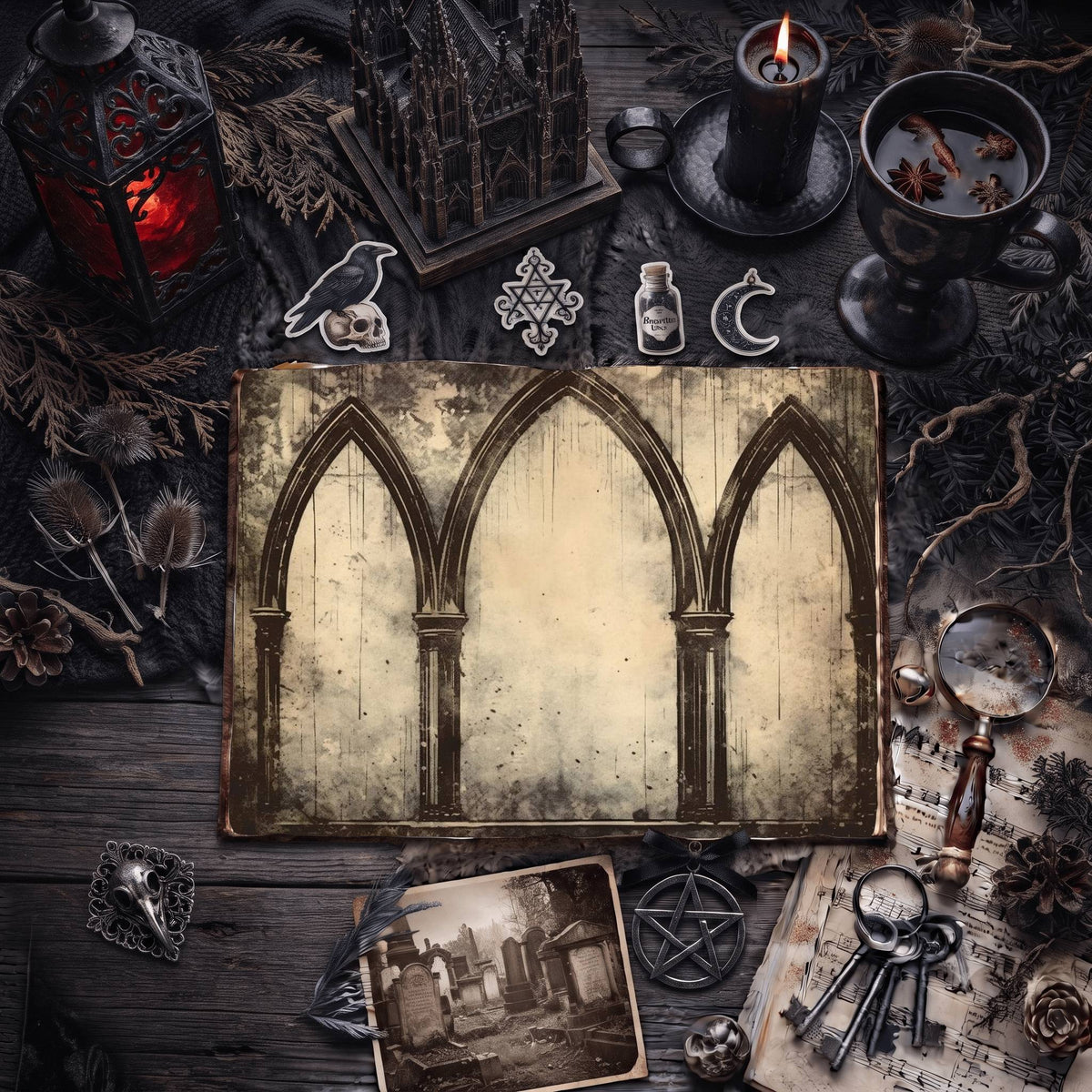 Gothic Arches Digital Papers