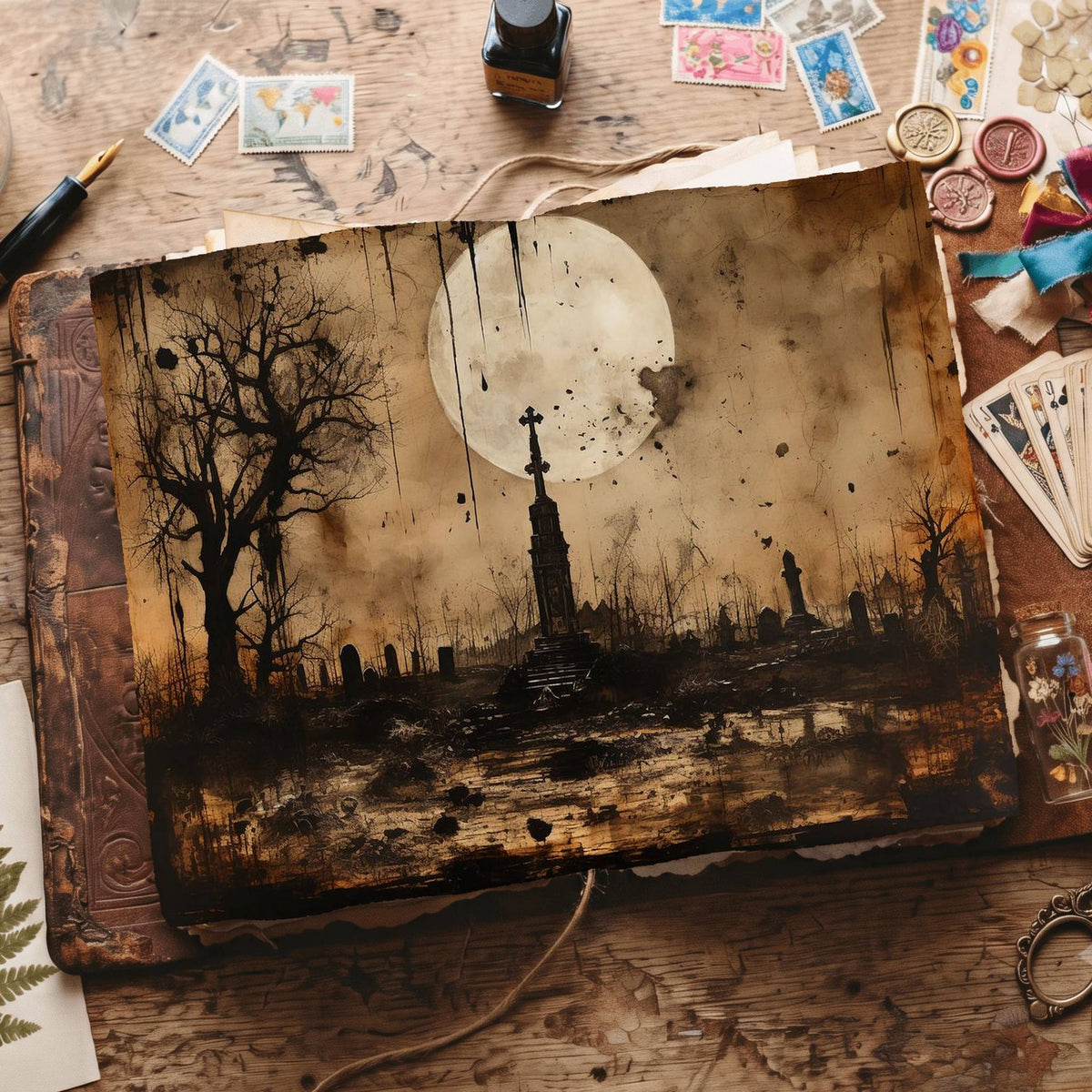Gothic Cemetery Digital Papers