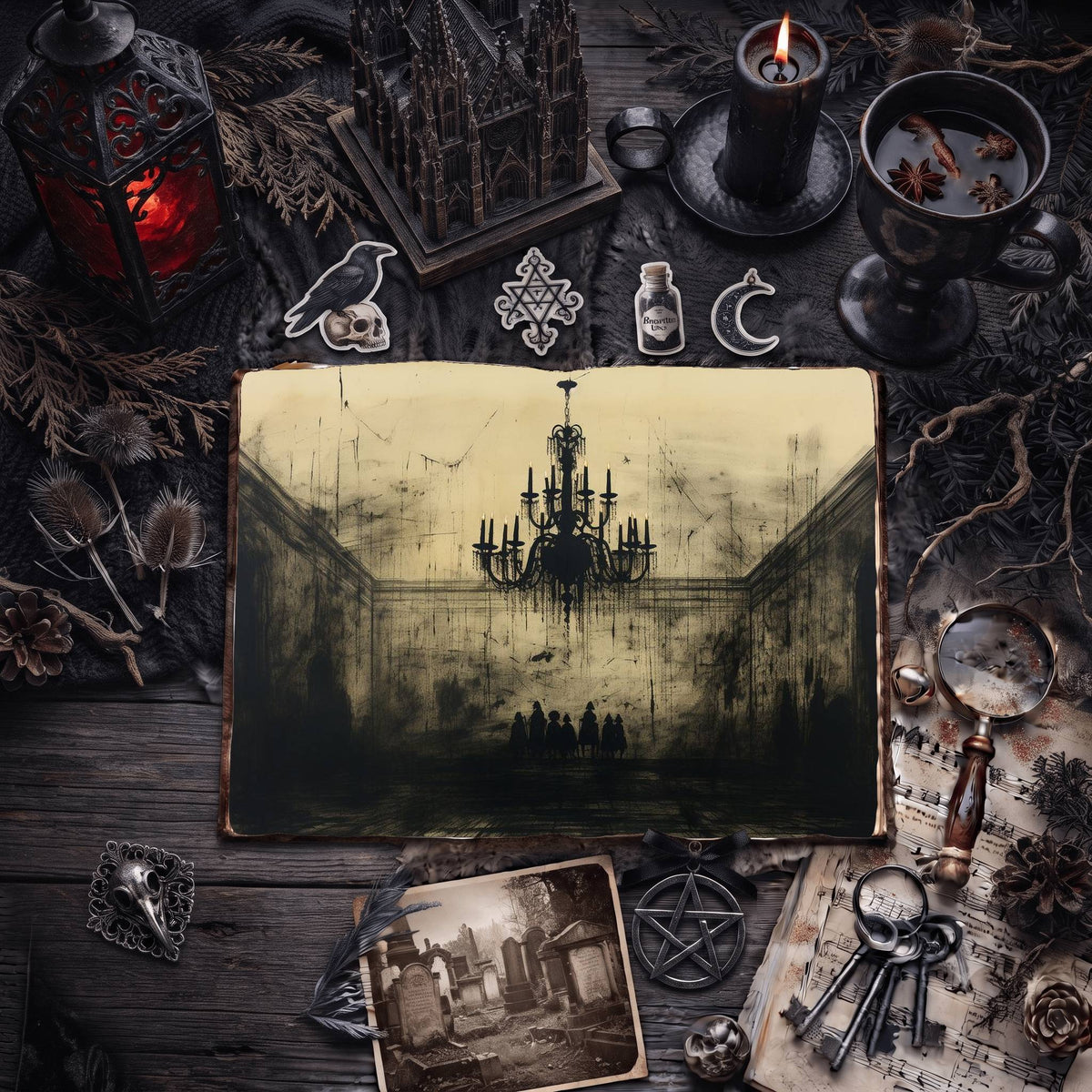 Gothic Chandeliers Digital Papers