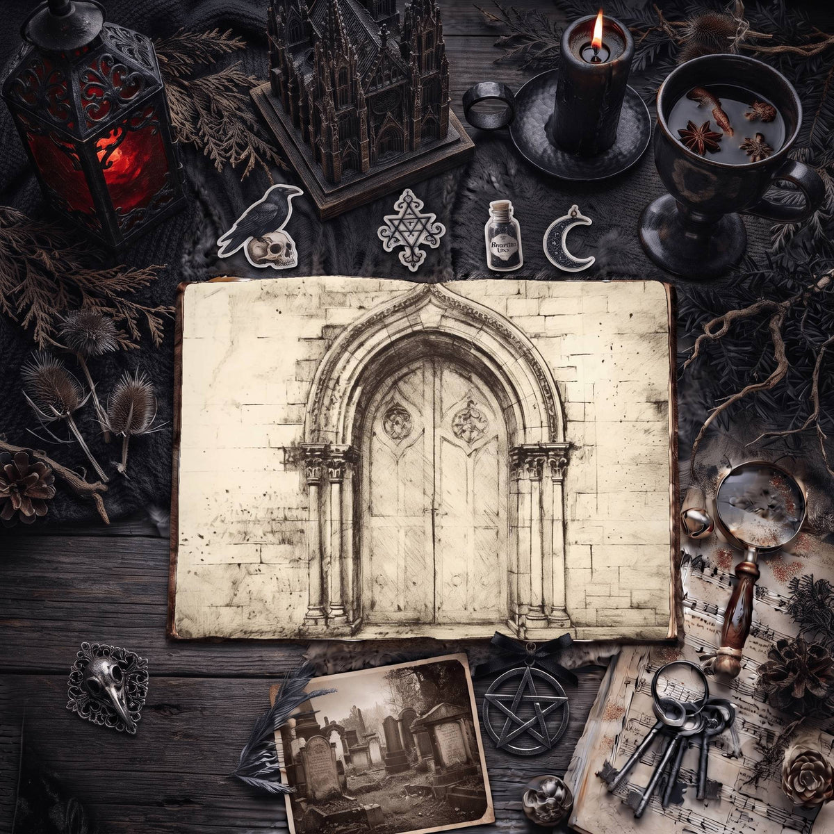 Gothic Doors Digital Papers