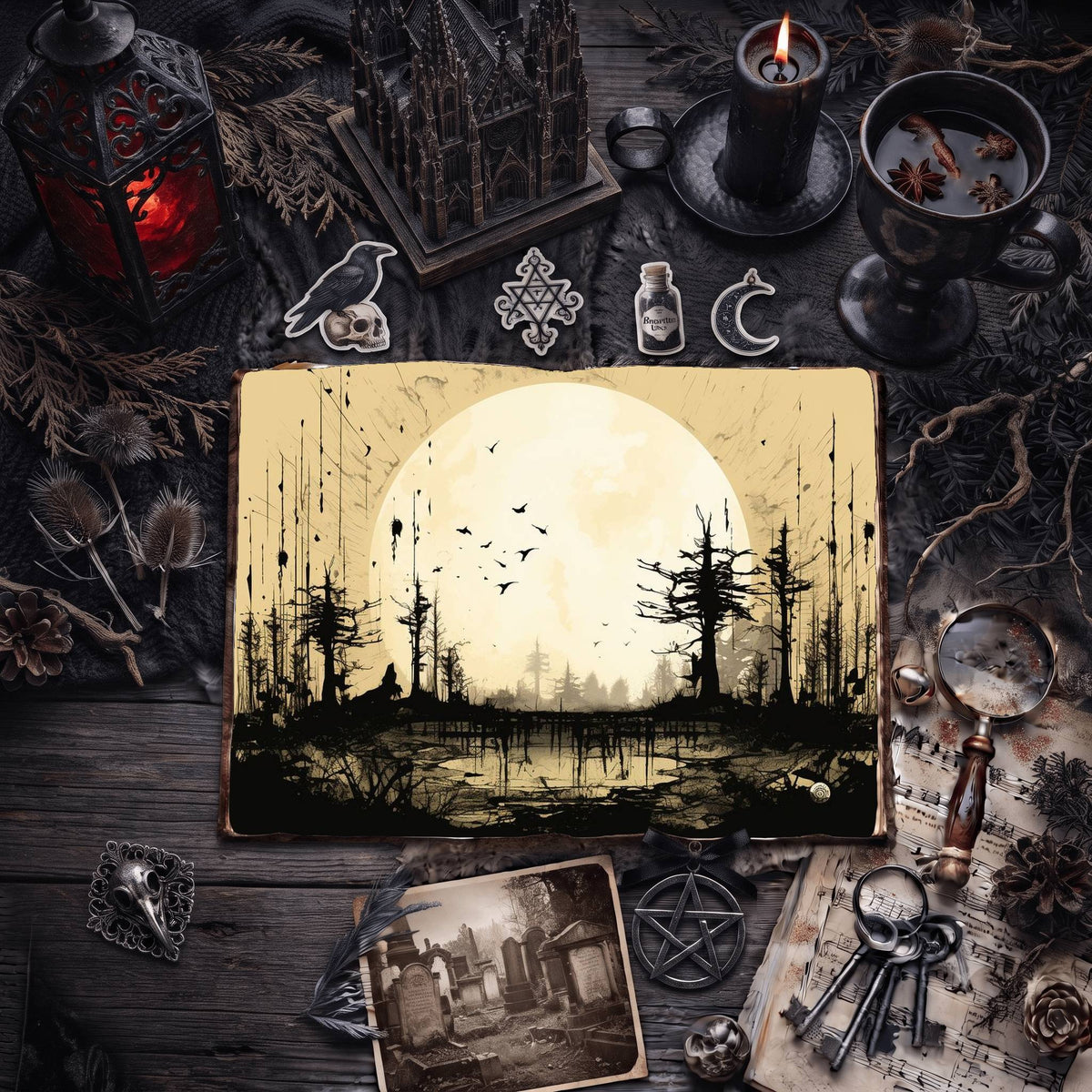 Gothic Moon Digital Papers