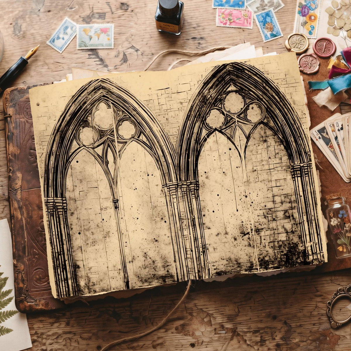 Gothic Windows Digital Papers