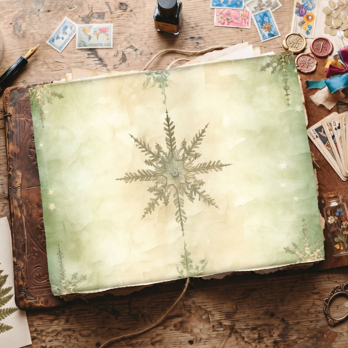 Green Christmas Digital Papers