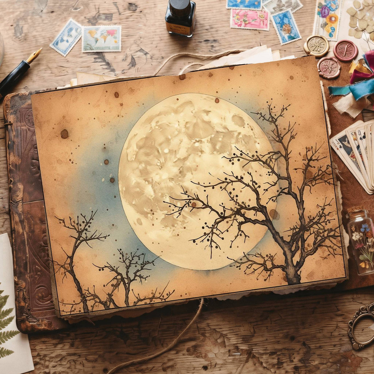 Halloween Moon Digital Papers