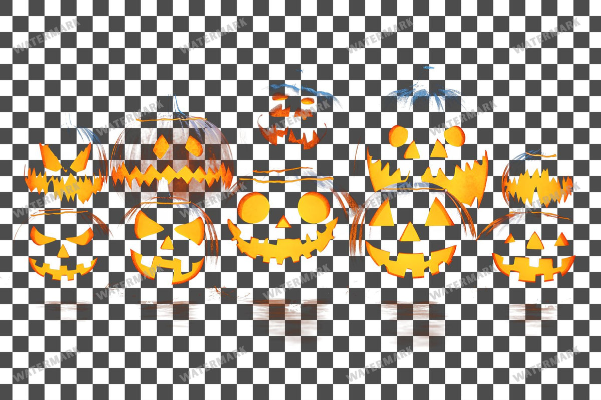 Halloween On A Black Background PNG overlay on a transparent checkered background, preview 11