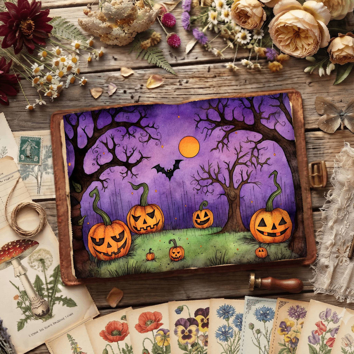 Halloween Pumpkins Digital Papers