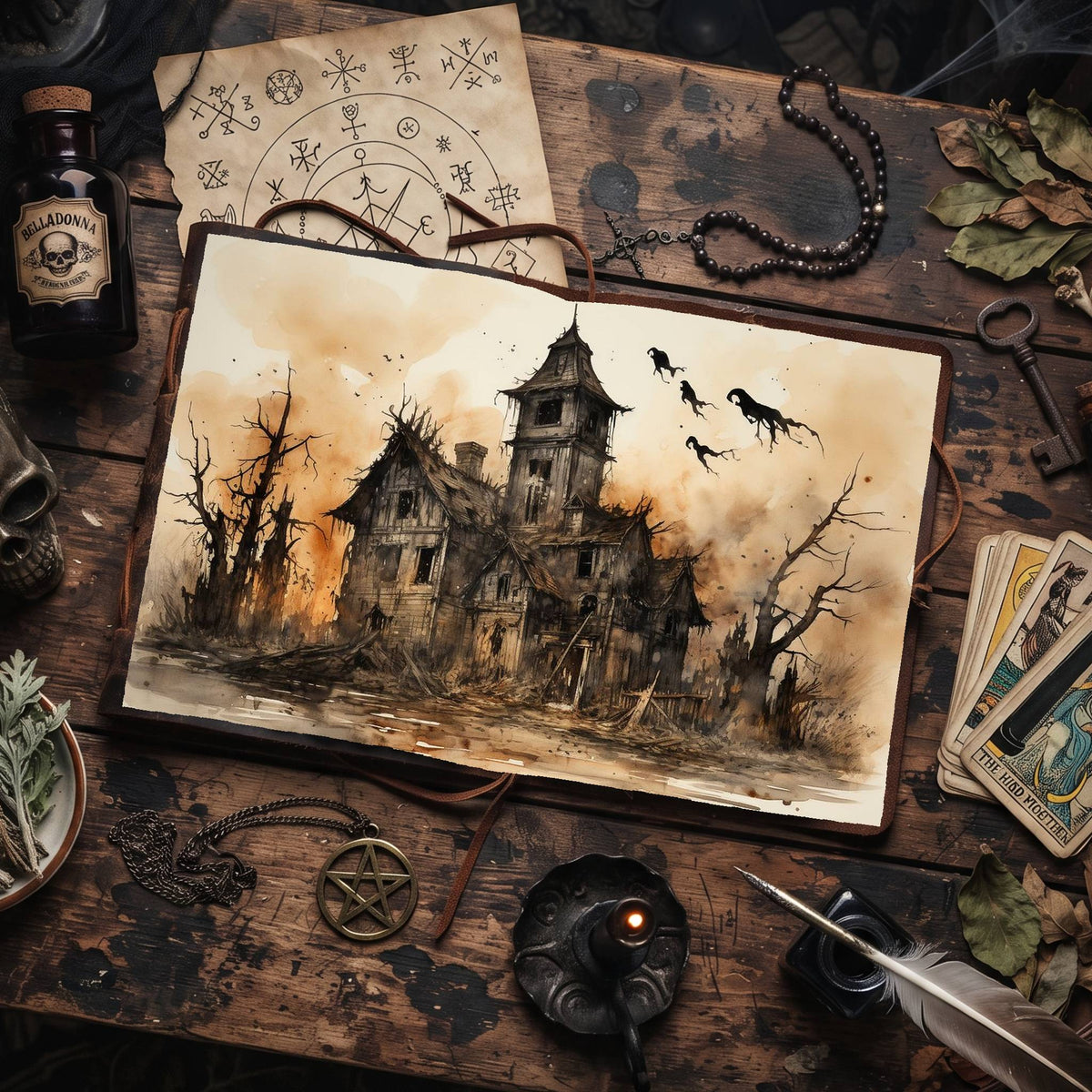 Halloween Spooky House Digital Papers