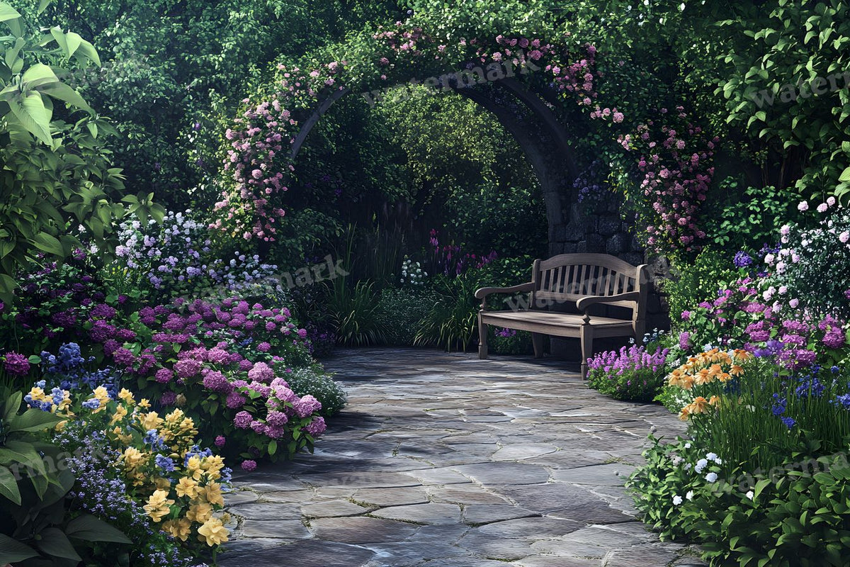 Intimate Garden Scene digital photo backdrop for photo editing, preview 10