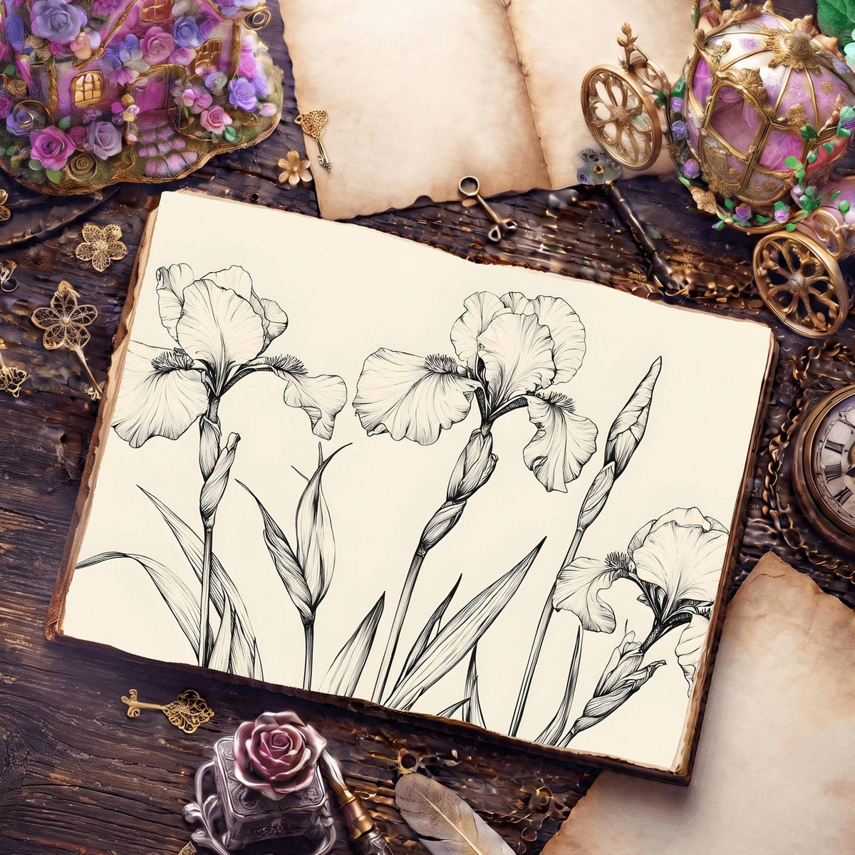 Irises Digital Papers
