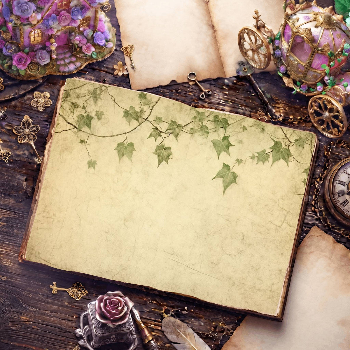 Ivy Leaves Digital Papers