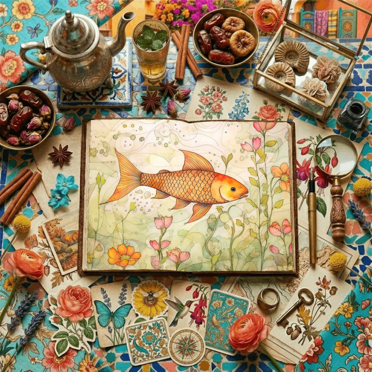 Koi Fish Digital Papers