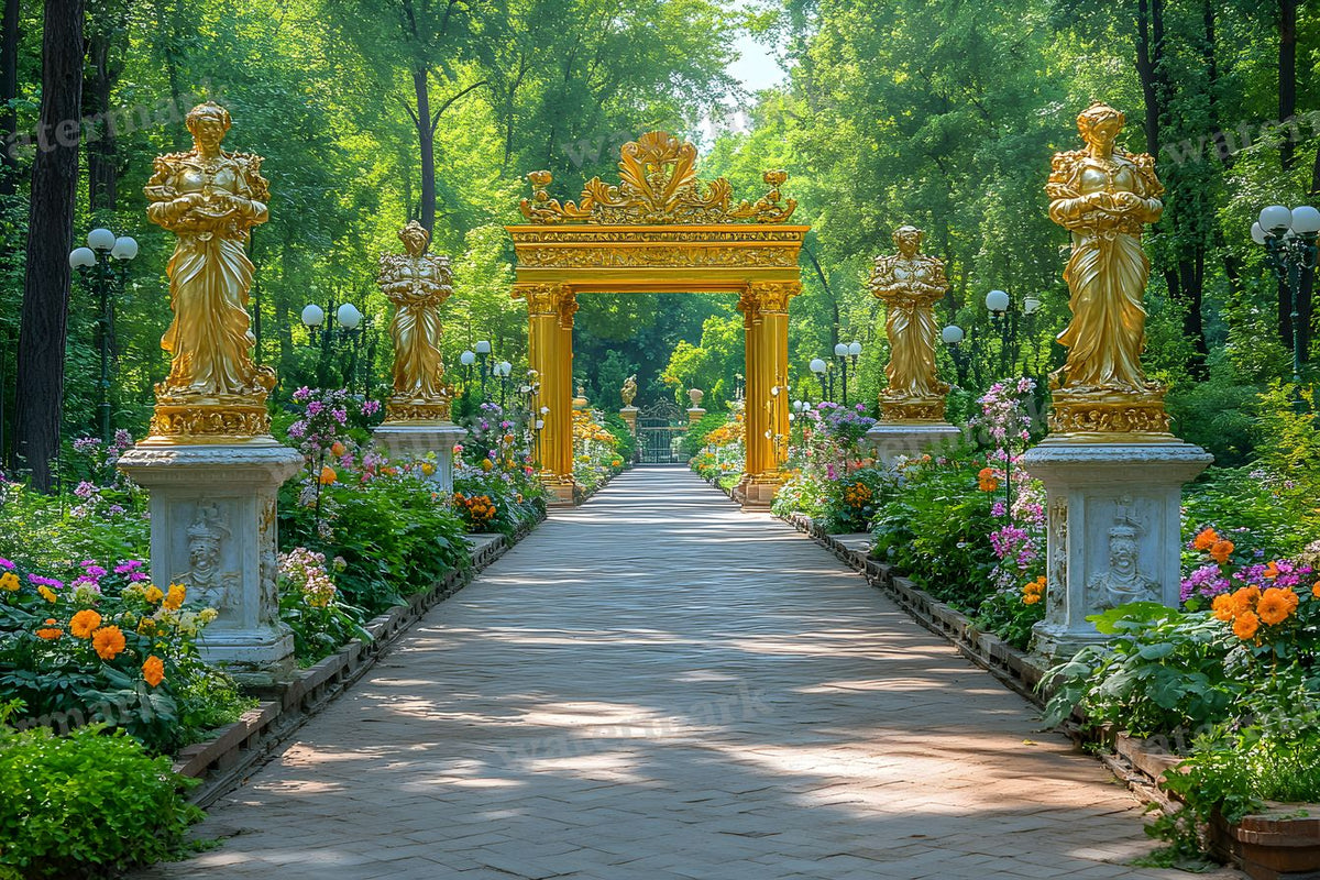 Lavish Baroque Garden digital photo backdrop for photo editing, preview 10