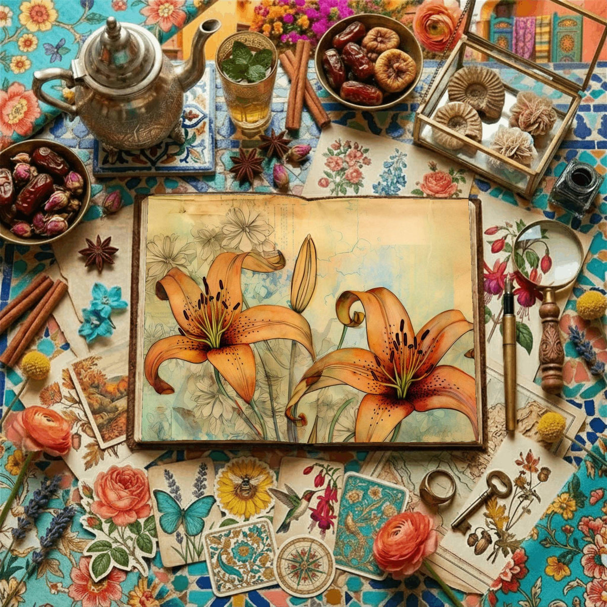 Lilly Watercolour Digital Papers