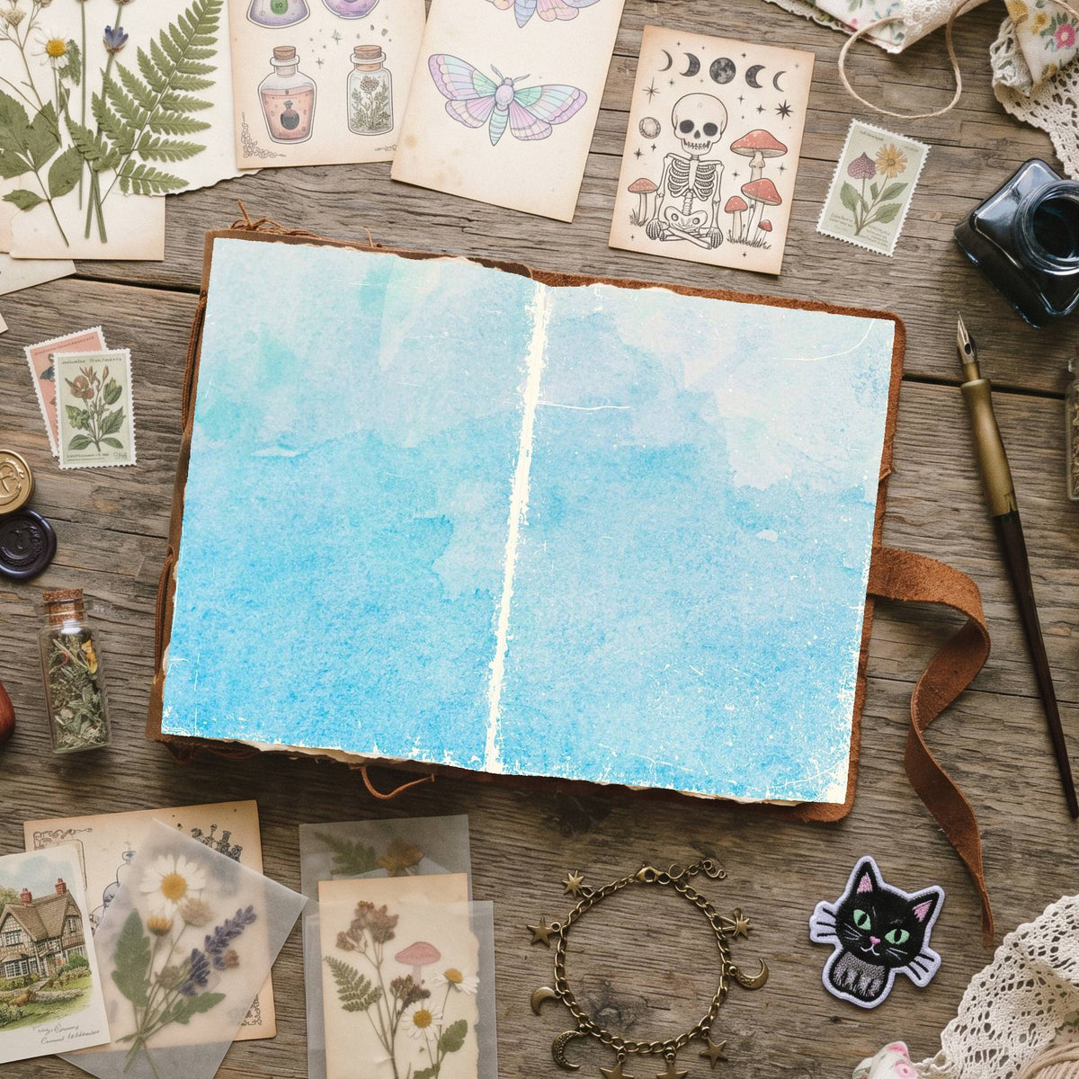 Mixed Color Distressed Blank And Lined Digital Papers