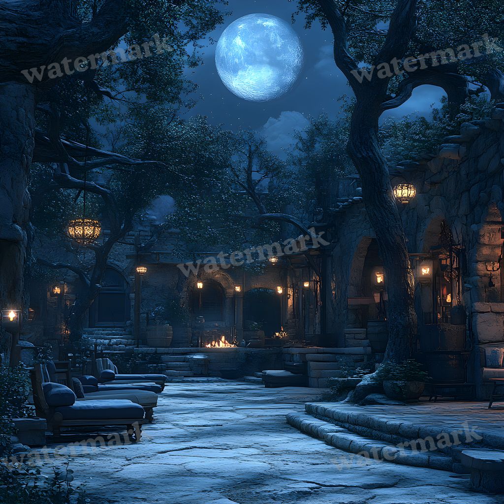 Moonlit Clearing Backdrop Images