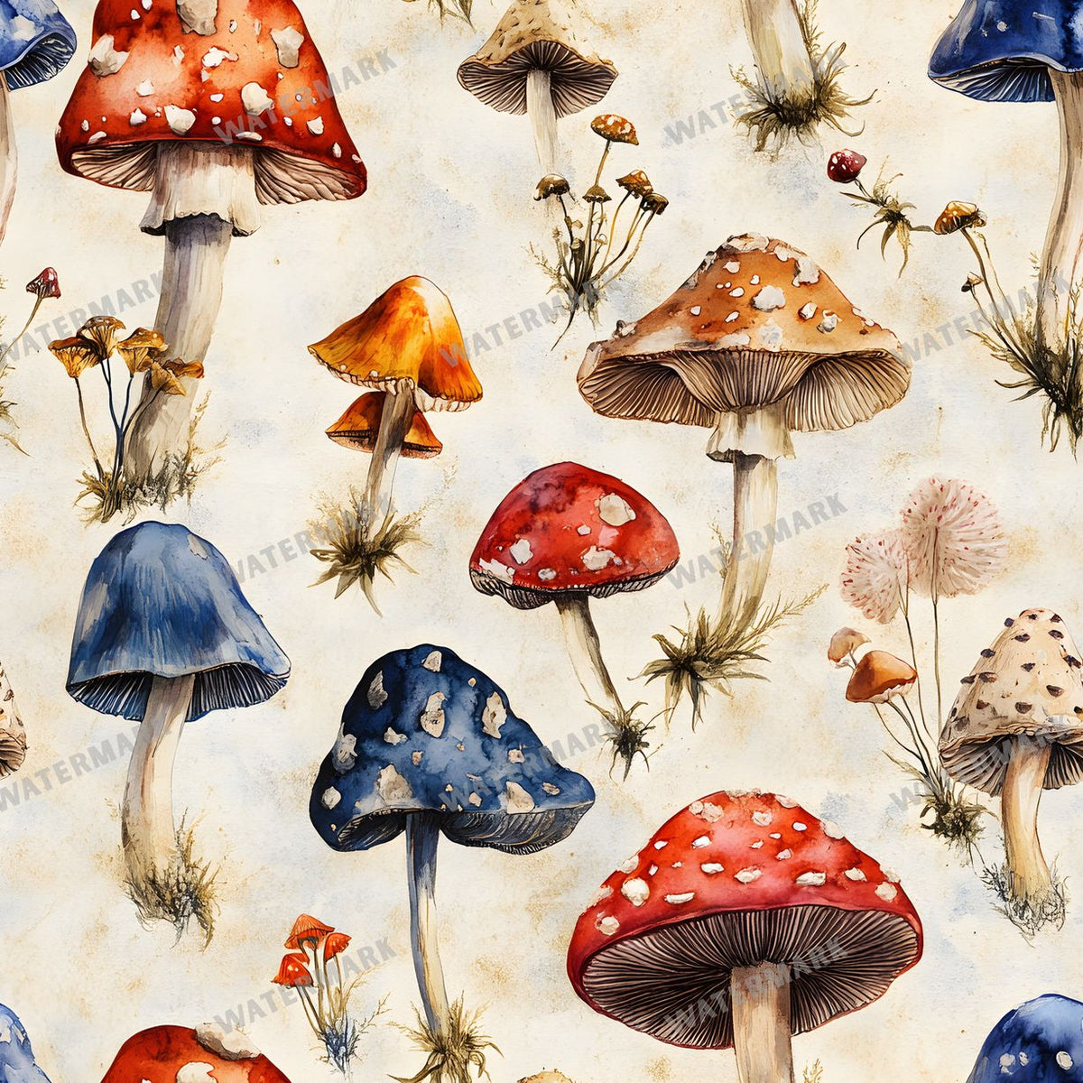 Mushrooms Seamless Pattern