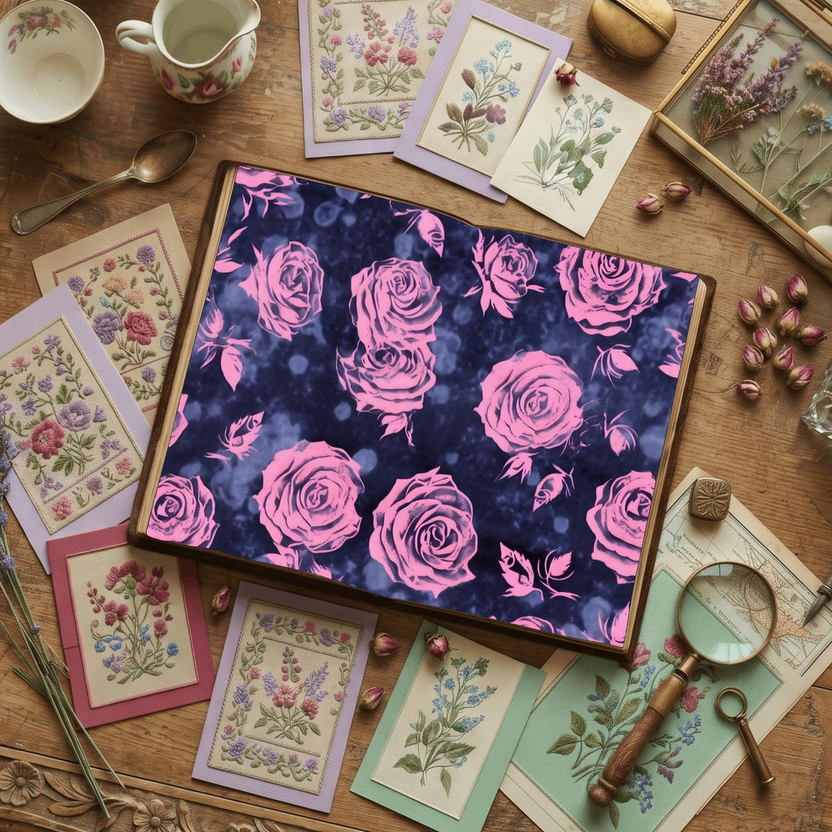 Pink Rose printable junk journal paper, page preview 11
