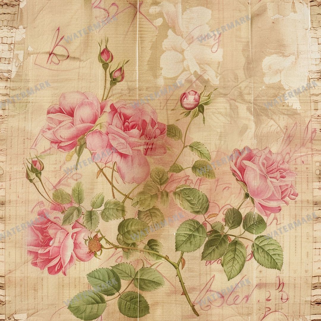 Pink Roses Seamless Pattern