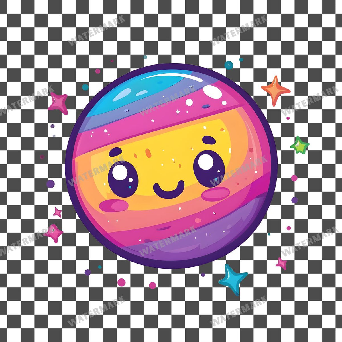 Planet Kawaii Style Clipart Pngs