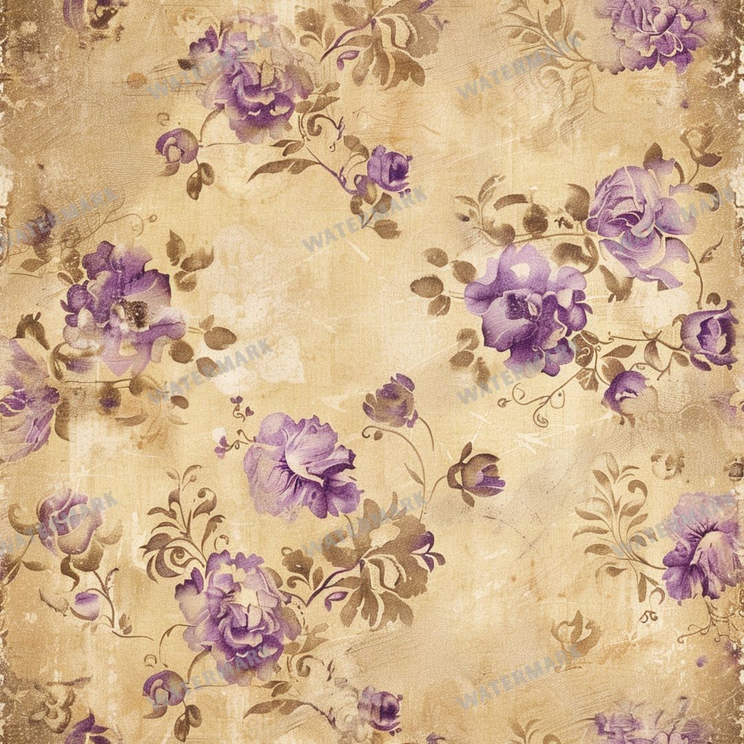 Purple Flowers Seamless Pattern