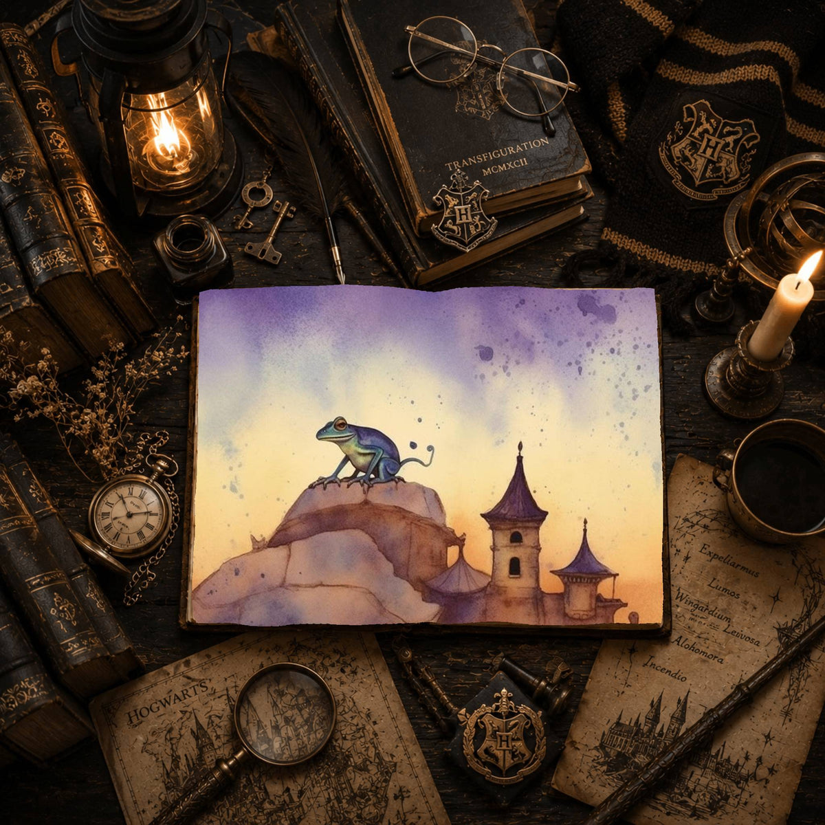 Purple Watercolour Witch Digital Papers