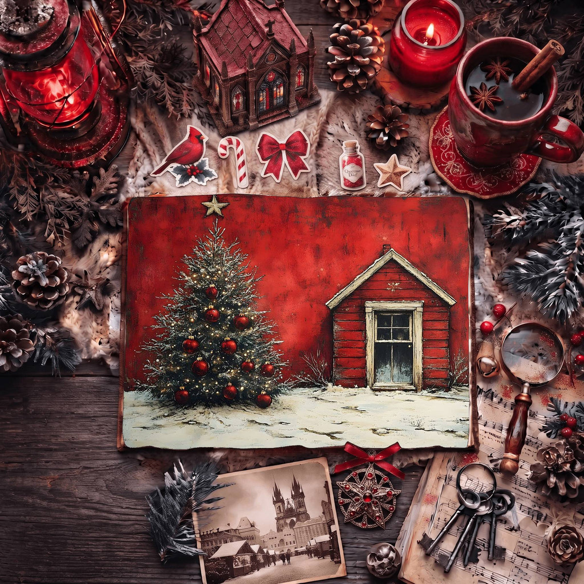 Red Christmas Digital Papers