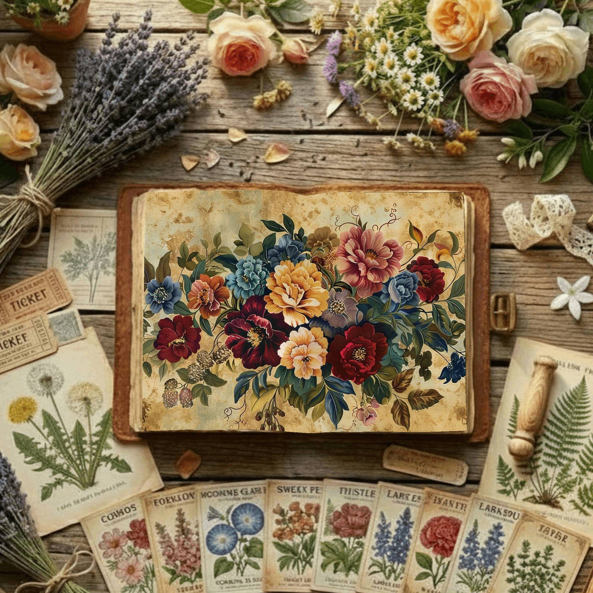 Regal Flora printable junk journal paper, page preview 11