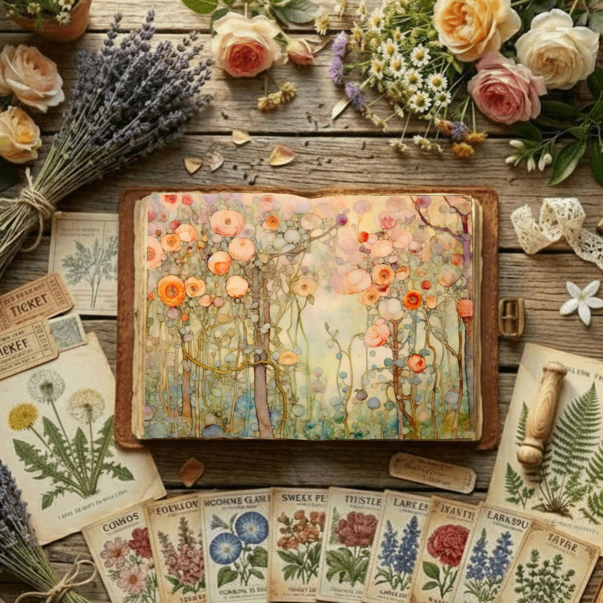 Rose Garden printable junk journal paper, page preview 11