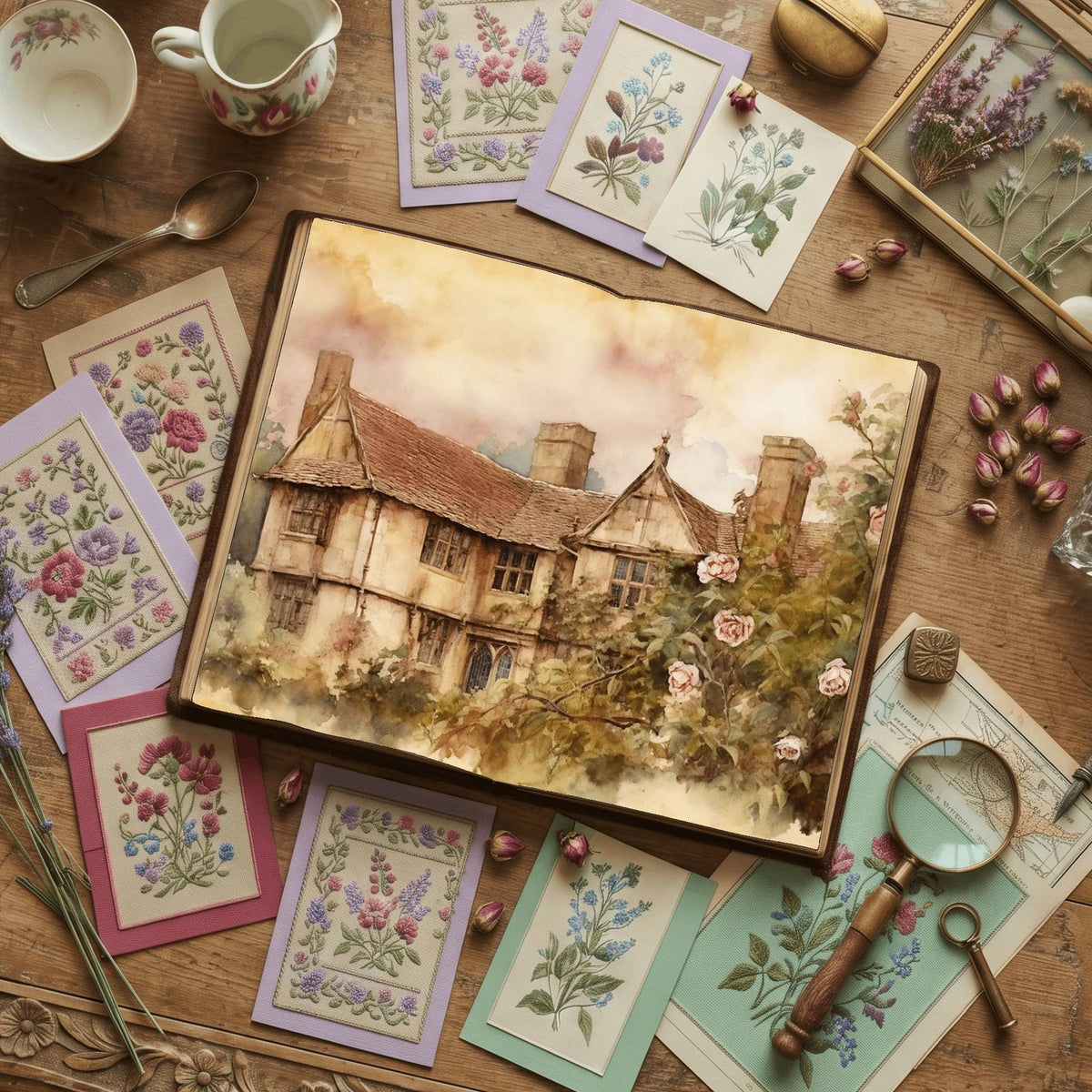 Rose Garden printable junk journal paper, page preview 11