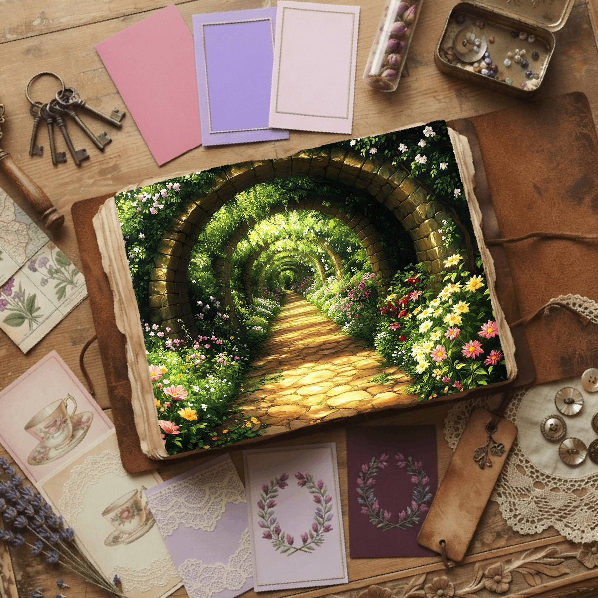 Secret Garden printable junk journal paper, page preview 11