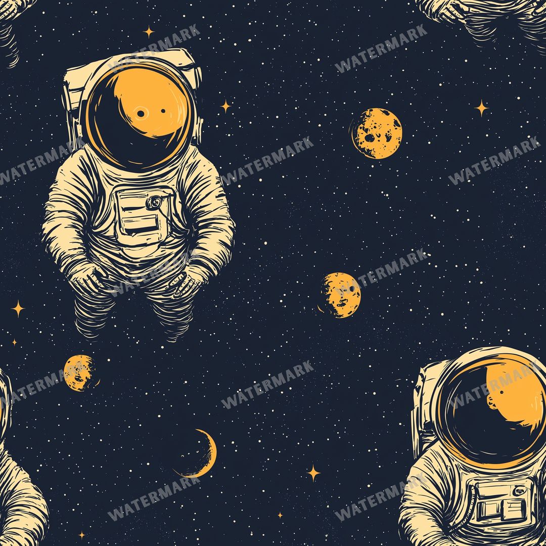 Space And Celestial Seamless Pattern