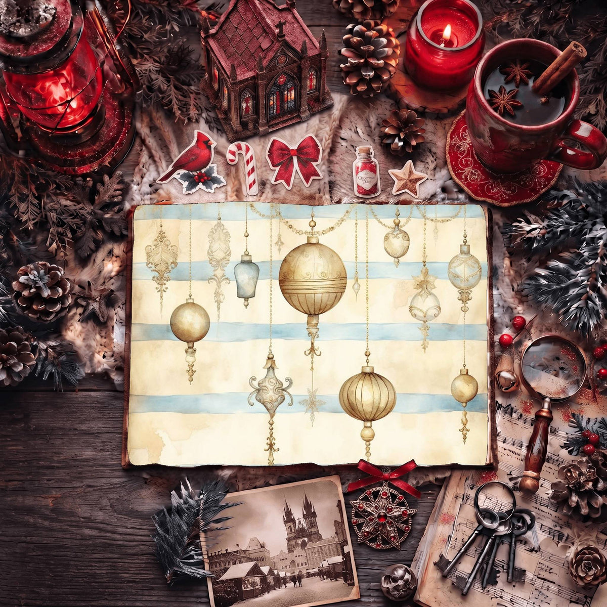 Striped Christmas Digital Papers