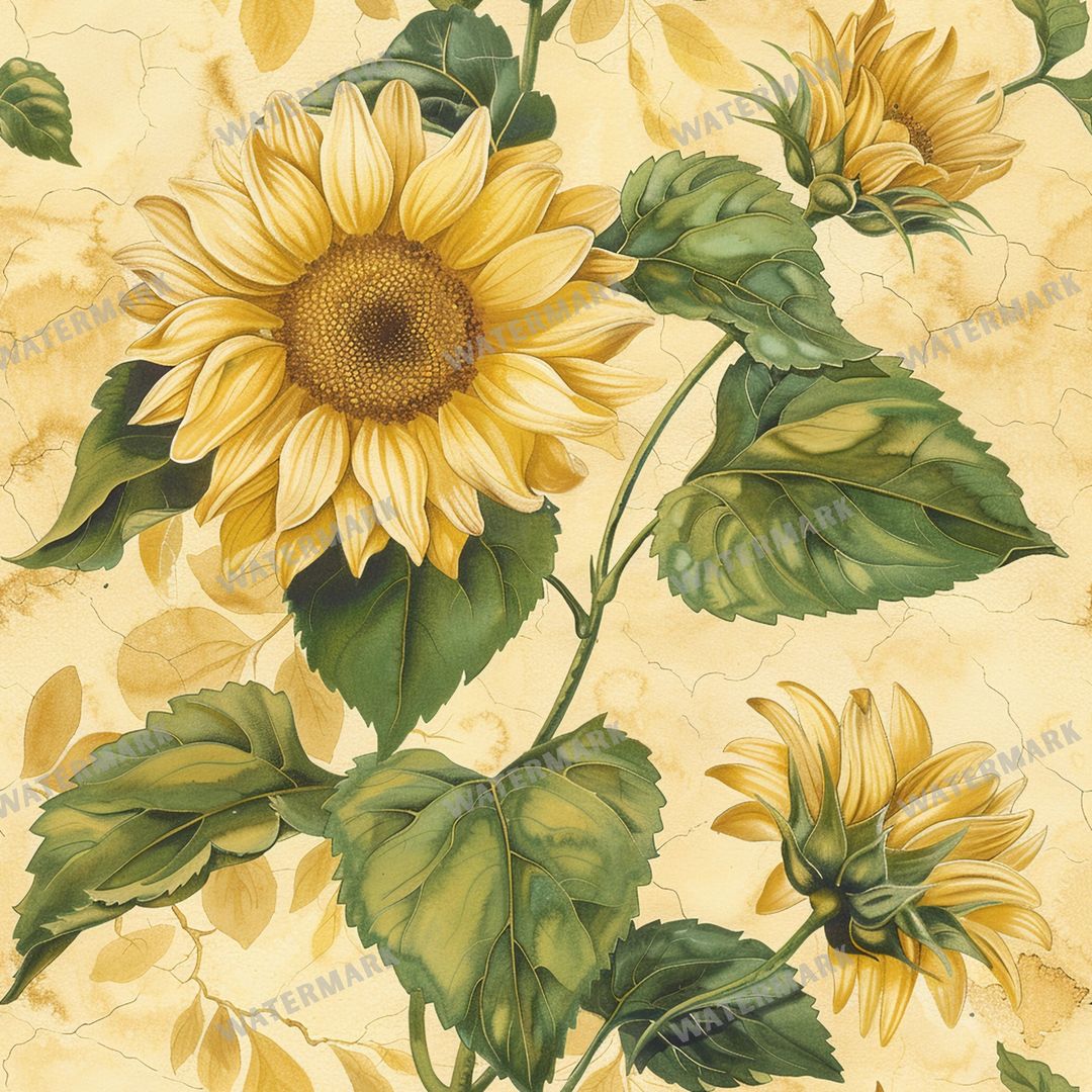 Sunflowers Seamless Pattern