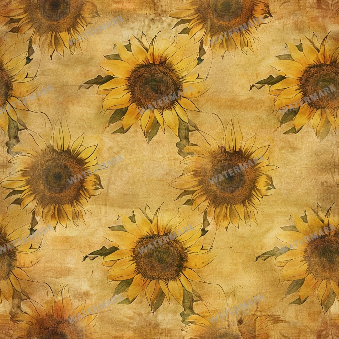 Sunflowers Seamless Pattern