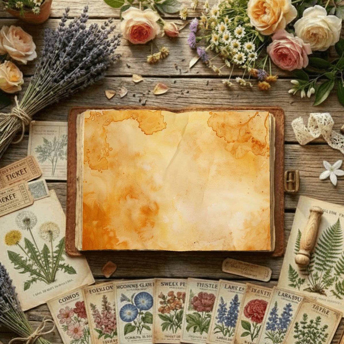 Tea printable junk journal paper, page preview 11