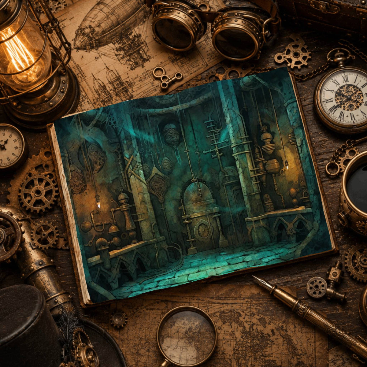 Underwater Steampunk Digital Papers
