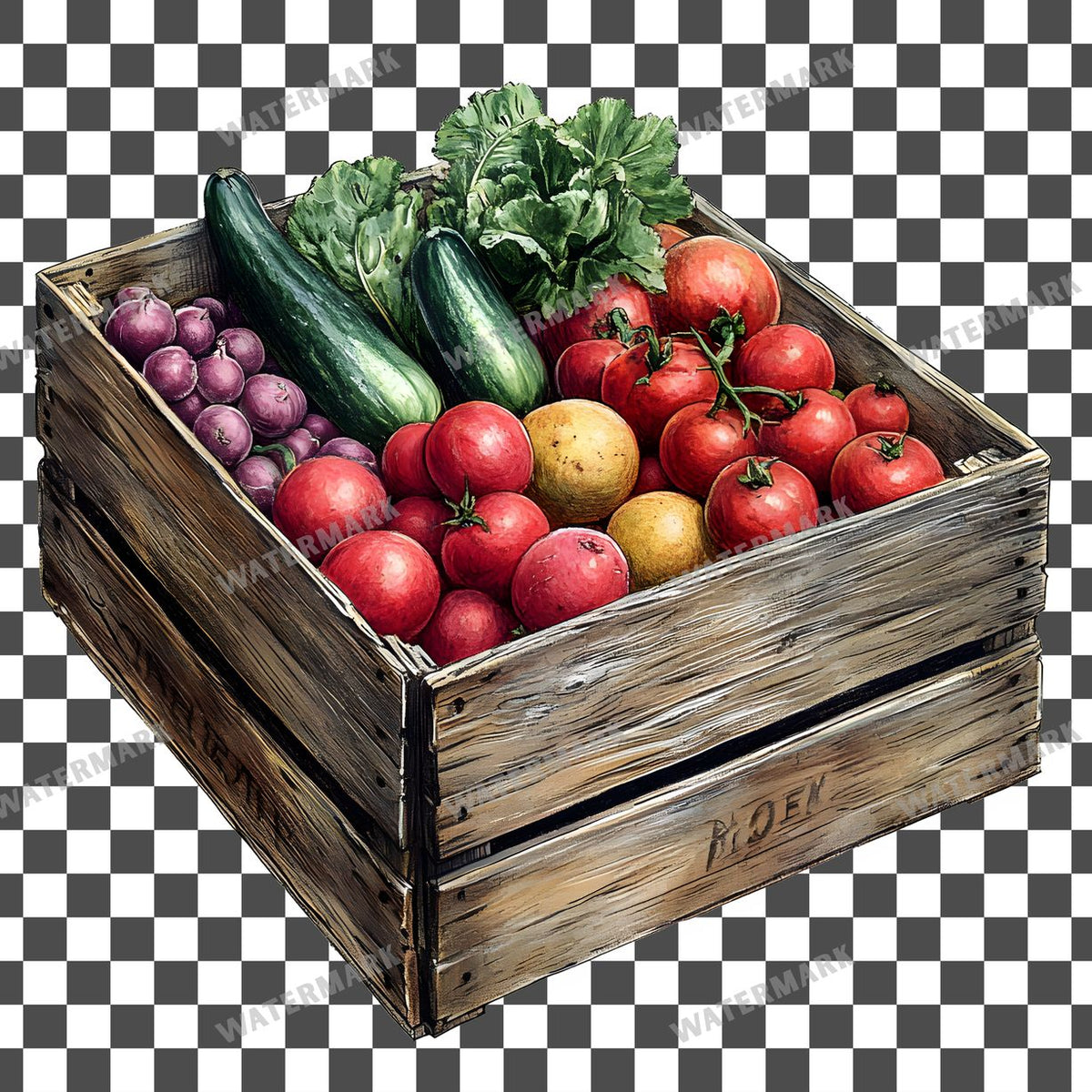 Vegetables Vintage Style Clipart Pngs