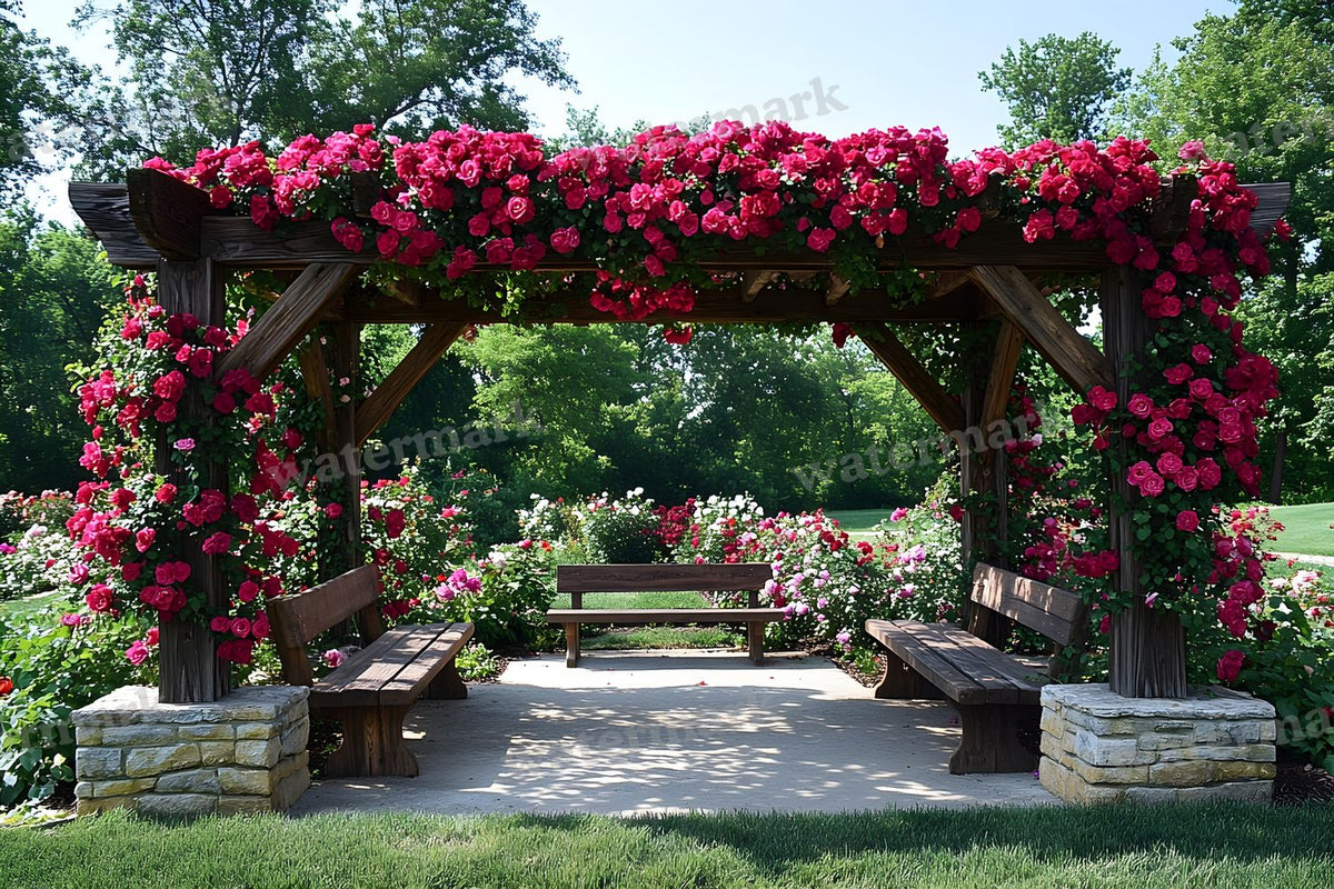 Victorian Arbor Garden digital photo backdrop for photo editing, preview 10