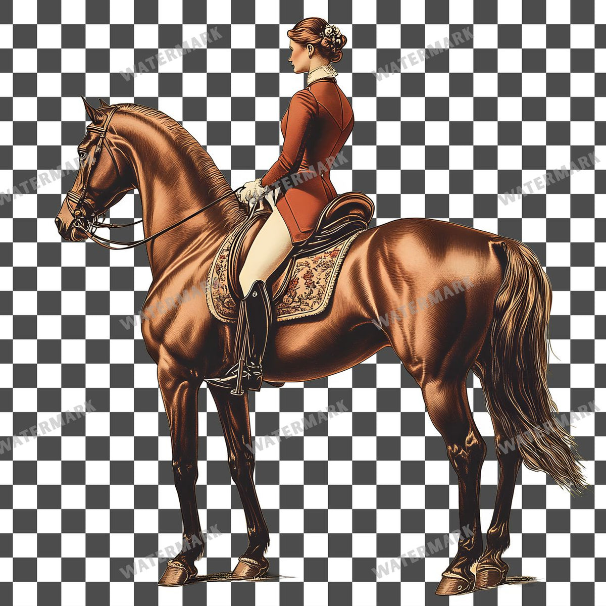 Vintage Equestrian Vintage Style Clipart Pngs
