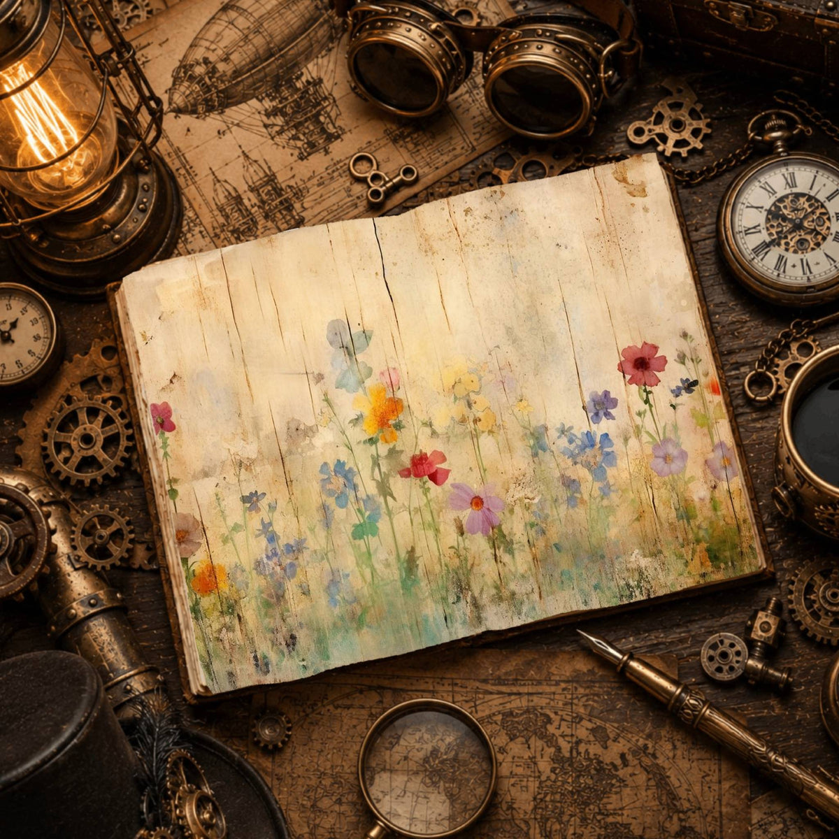 Vintage Wildflower Digital Papers