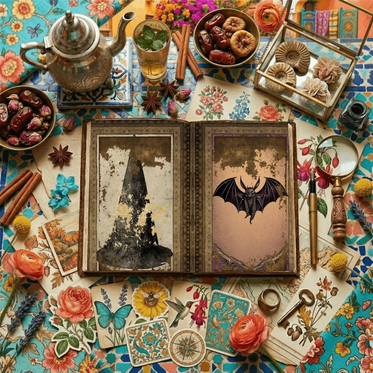 Vintage Witch printable junk journal paper, page preview 11