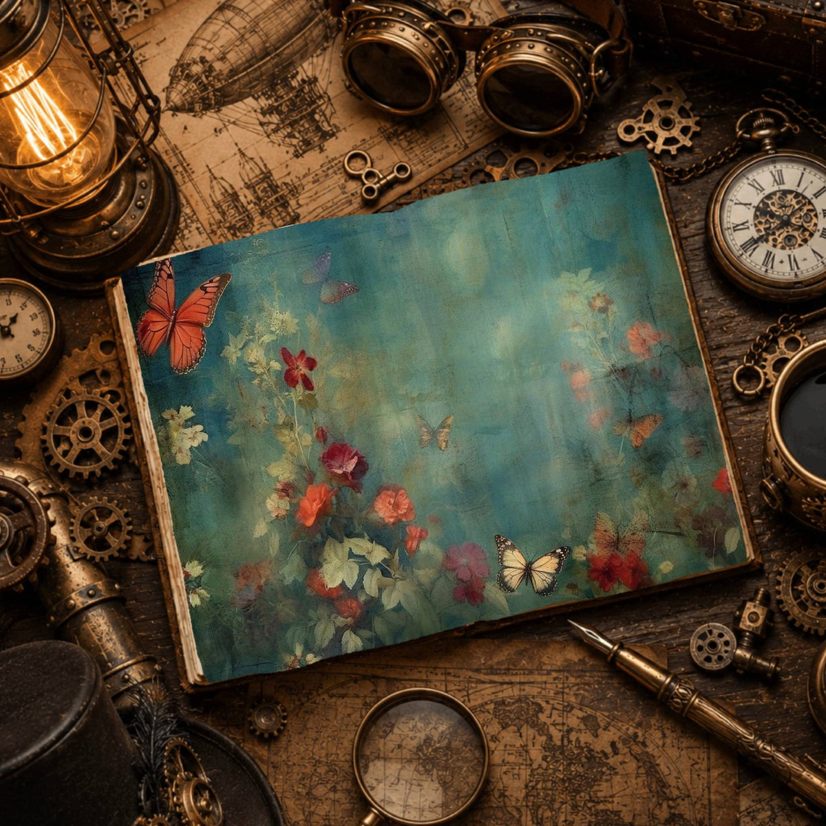 Vintagebutterfly Digital Papers