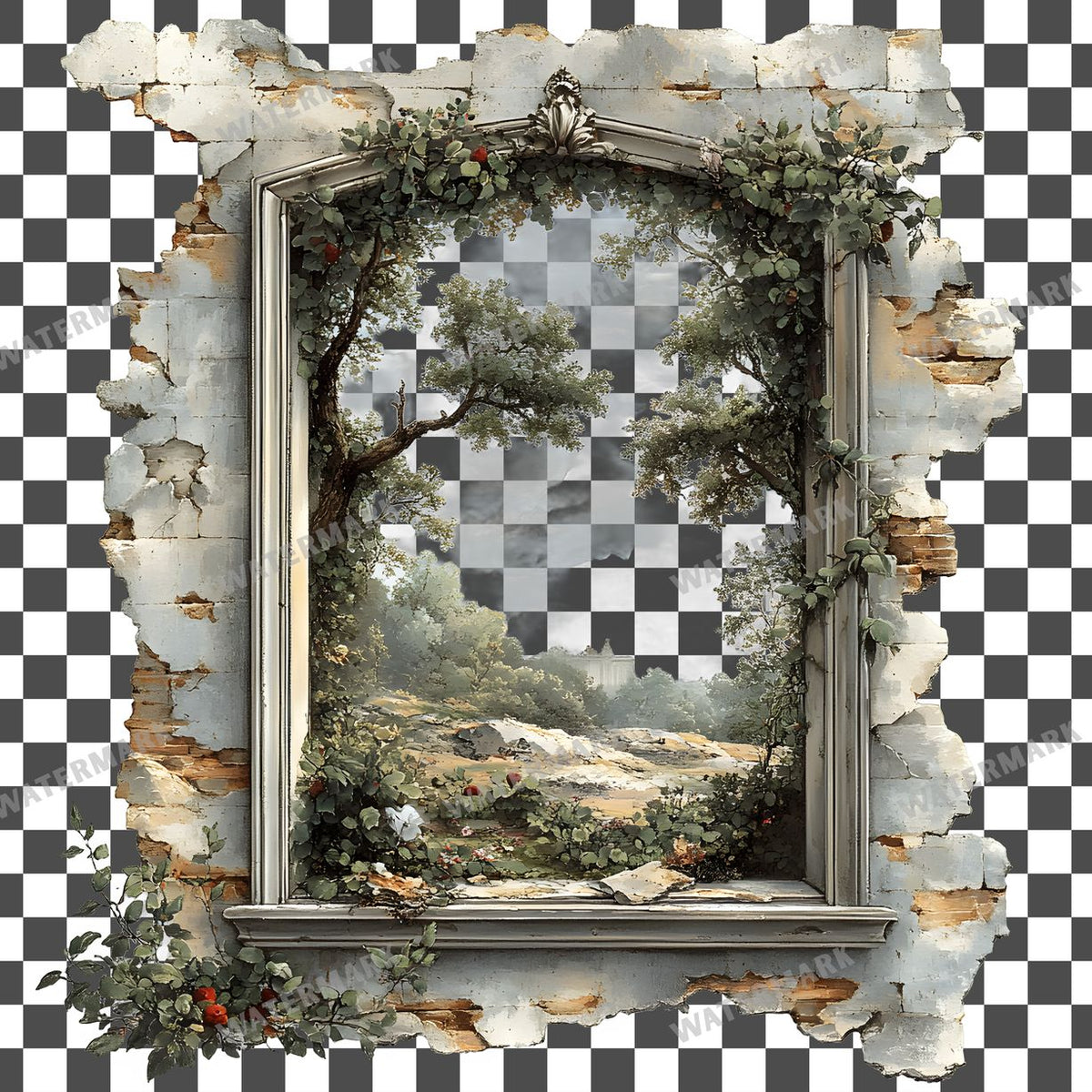 Window Vintage Style Clipart Pngs
