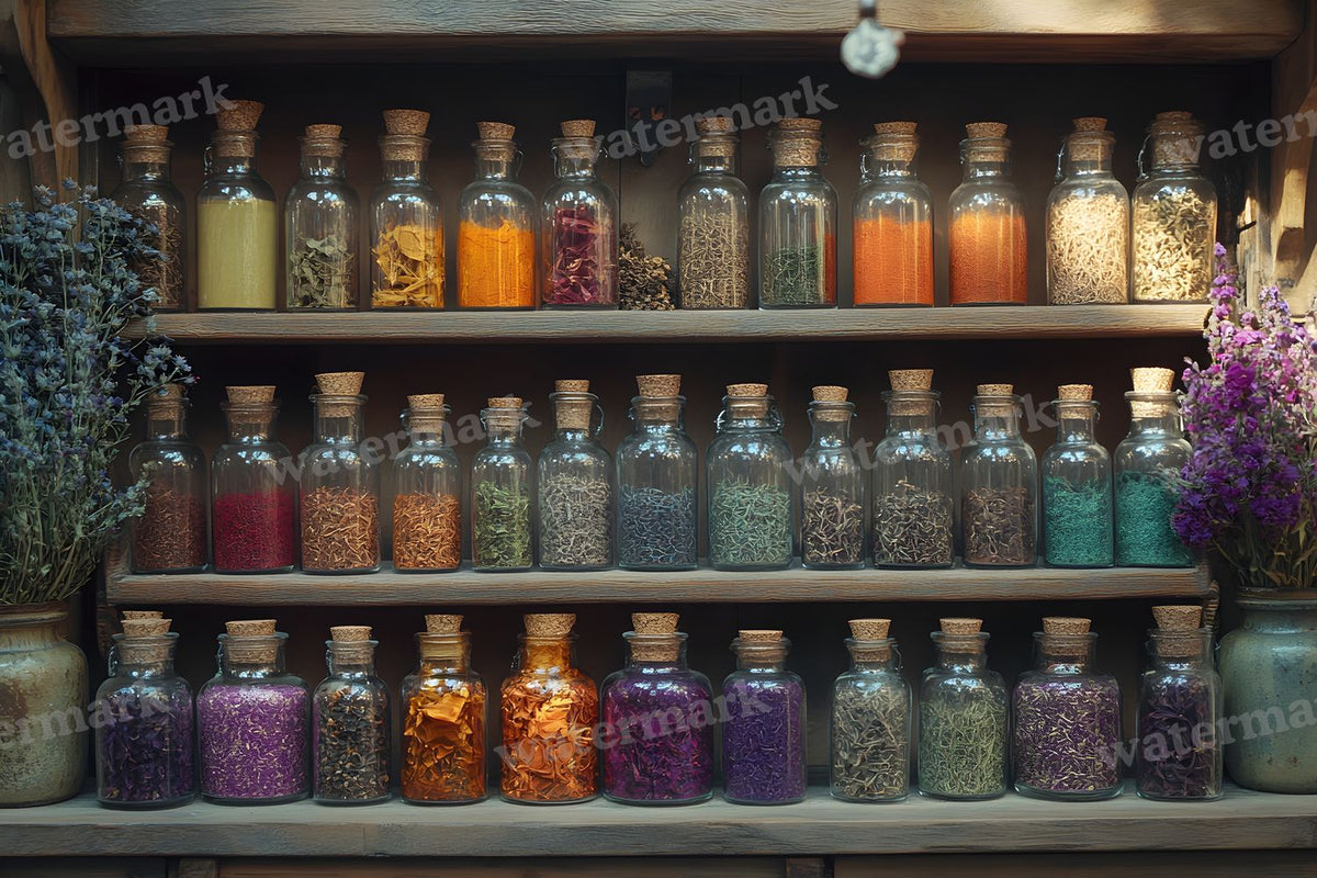Witch Apothecary Scene Backdrop Images