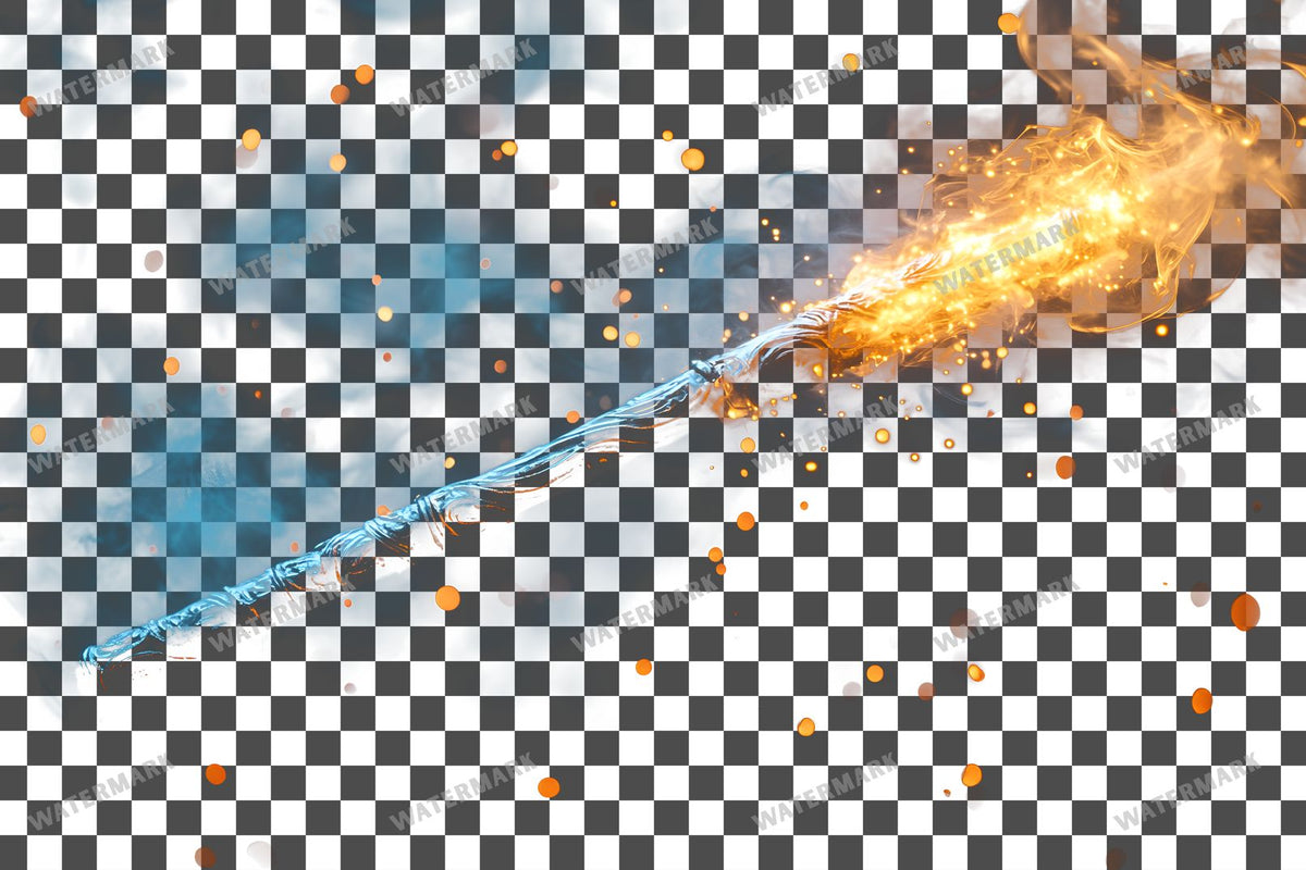 Witch Wand PNG overlay on a transparent checkered background, preview 11