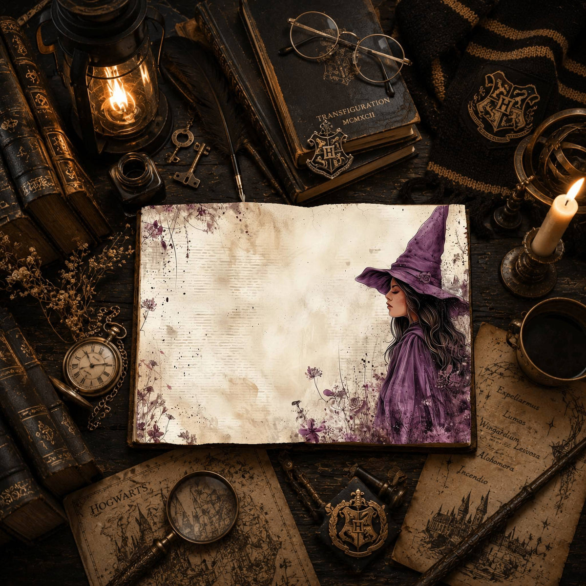 Witch printable junk journal paper, page preview 11