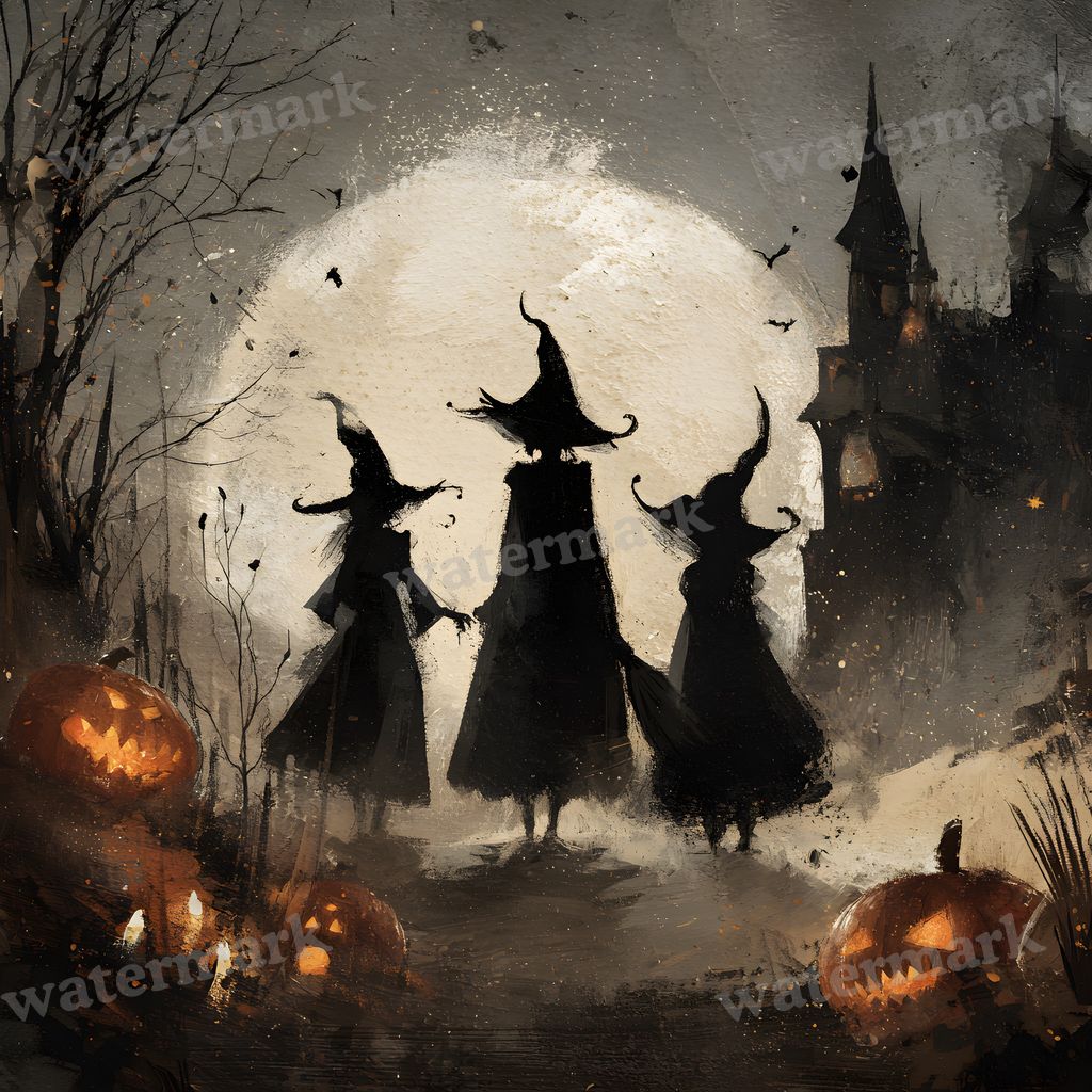 Witchy Halloween Backdrop Images