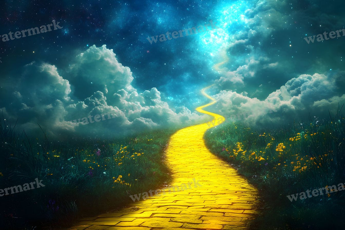 Wizard Of Oz Dreamscape With Floating Yellow Brick Road Backdrop Images